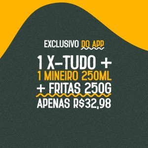1 X-TUDO + 1 REFRI 250ML + BATATA 250g